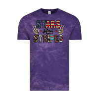 Cloud Purple stars and stripes Vintage Tee - CowhideDigitalArt