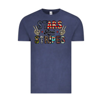 Vintage Denim stars and stripes Vintage Tee - CowhideDigitalArt