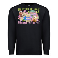 Black id rather be home finishing my tbr pile Premium Sweatshirt - MaliasSmallBusiness