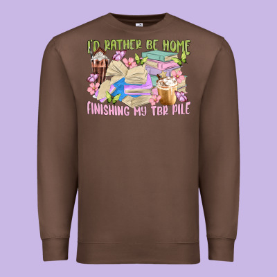 Id Rather Be Home Finishing My Tbr Pile Premium Sweatshirt Designed By Maliassmallbusiness