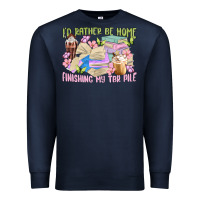 Navy id rather be home finishing my tbr pile Premium Sweatshirt - MaliasSmallBusiness