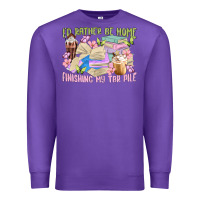 Purple id rather be home finishing my tbr pile Premium Sweatshirt - MaliasSmallBusiness