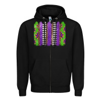 Black mardi gras brushstrokes Zipper Hoodie - Jasminsmagicworld