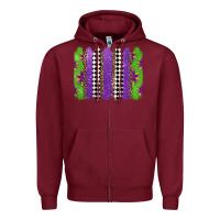 Burgundy mardi gras brushstrokes Zipper Hoodie - Jasminsmagicworld