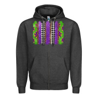Charcoal Heather mardi gras brushstrokes Zipper Hoodie - Jasminsmagicworld