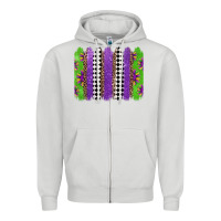 Dove Grey mardi gras brushstrokes Zipper Hoodie - Jasminsmagicworld