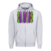 Heather Grey mardi gras brushstrokes Zipper Hoodie - Jasminsmagicworld