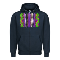 Navy mardi gras brushstrokes Zipper Hoodie - Jasminsmagicworld