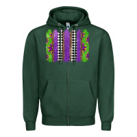 Sports Green mardi gras brushstrokes Zipper Hoodie - Jasminsmagicworld
