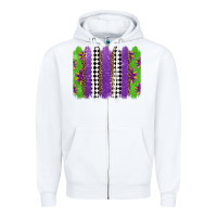 White mardi gras brushstrokes Zipper Hoodie - Jasminsmagicworld