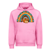 Fuchsia Pink Rainbow Thankful with Gemstone Urban Hoodie - texasbilliewilder