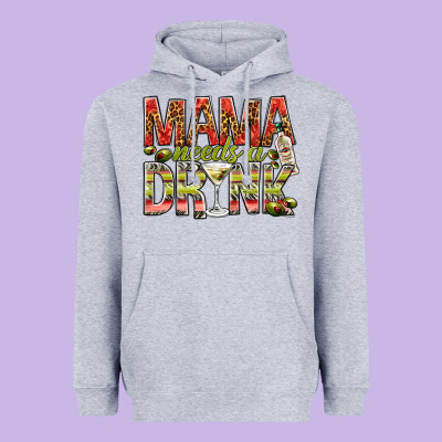 Mama Needs A Drink Heavyweight Hoodie Designed By Nancycooperartshop