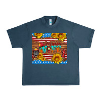 Midnight Navy american flag firefighter wife Urban Heavy Tee - HRA Design Shop
