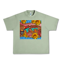 Oil Green american flag firefighter wife Urban Heavy Tee - HRA Design Shop