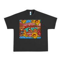 Pigment Black american flag firefighter wife Urban Heavy Tee - HRA Design Shop