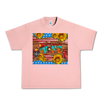 Salmon american flag firefighter wife Urban Heavy Tee - HRA Design Shop