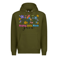 Army Green helping little minds grow Premium Hoodie - Artiststas