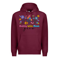 Burgundy helping little minds grow Premium Hoodie - Artiststas