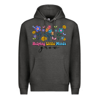Charcoal Heather helping little minds grow Premium Hoodie - Artiststas