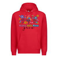 Red helping little minds grow Premium Hoodie - Artiststas