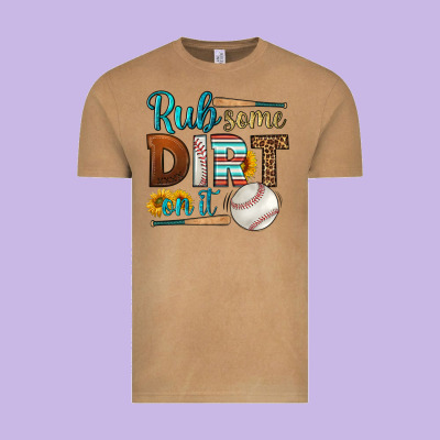 Rub Some Dirt On It Baseball Vintage Tee Designed By Hra Design Shop
