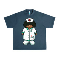 Midnight Navy african nurse gnome afro hair Urban Heavy Tee - BarkalooDesign