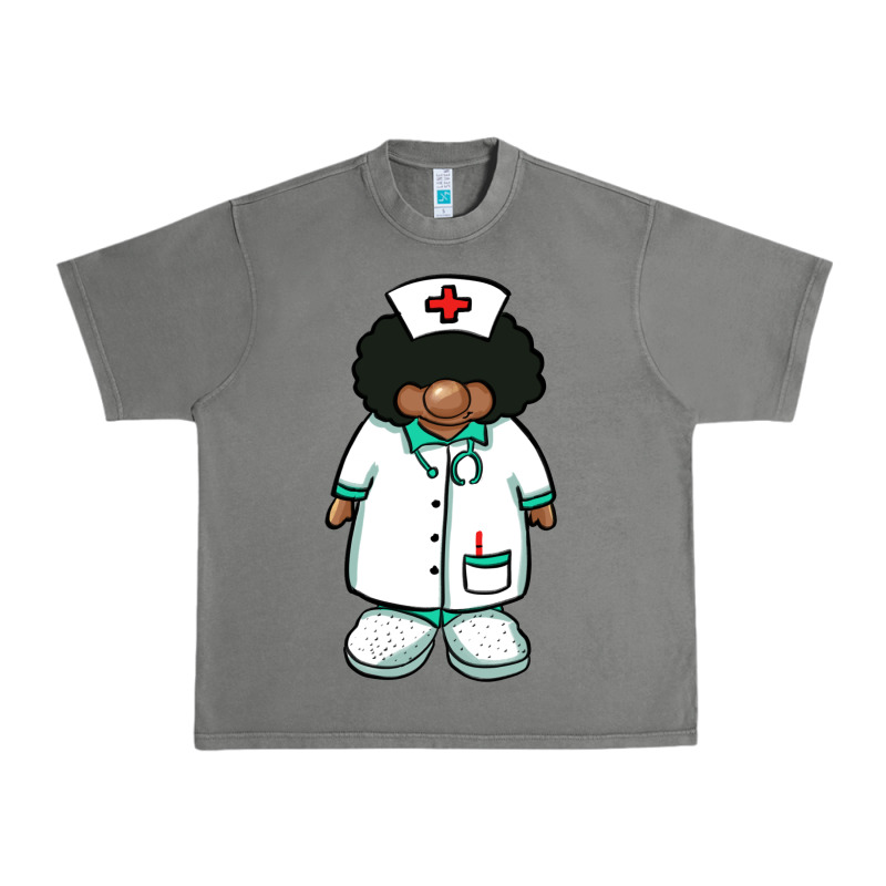 African Nurse Gnome Afro Hair Urban Heavy Tee by BarkalooDesign | Teevron