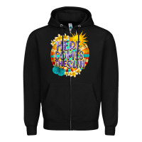 Black Here comes the sun Zipper Hoodie - NancyCooperArtShop