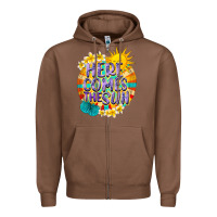 Chestnut Here comes the sun Zipper Hoodie - NancyCooperArtShop