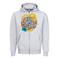 Heather Grey Here comes the sun Zipper Hoodie - NancyCooperArtShop