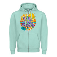 Seafoam Here comes the sun Zipper Hoodie - NancyCooperArtShop