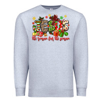 Heather Grey jesus the reason for the season Premium Sweatshirt - MaliasSmallBusiness