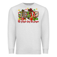 Oatmeal Heather jesus the reason for the season Premium Sweatshirt - MaliasSmallBusiness
