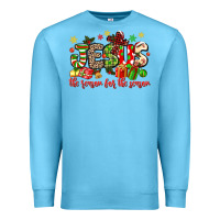 Ocean Blue jesus the reason for the season Premium Sweatshirt - MaliasSmallBusiness