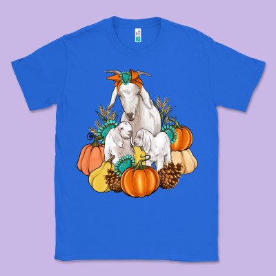 Goat Family Fall Pumpkins Gemstone Classic Tee Designed By Artiststas
