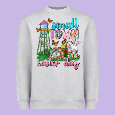 Small Town Easter Day Heavyweight Sweatshirt Designed By Neo Western