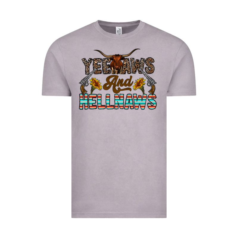Yeehaws And Hellnaws Vintage Tee by CowhideDigitalArt | Teevron