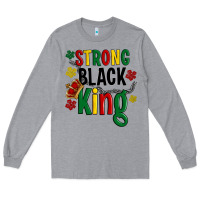 Heather Grey strong black king Long Sleeve Tee - Artiststas
