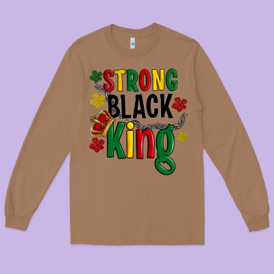 Strong Black King Long Sleeve Tee Designed By Artiststas