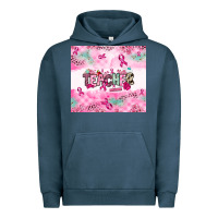 Pigment Midnight Navy Breast Cancer Teacher Urban Hoodie - NancyCooperArtShop