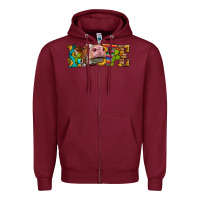 Burgundy Western Love Simmental Cow Zipper Hoodie - LillyAllenDesigns