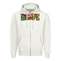 Oatmeal Heather Western Love Simmental Cow Zipper Hoodie - LillyAllenDesigns