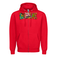 Red Western Love Simmental Cow Zipper Hoodie - LillyAllenDesigns