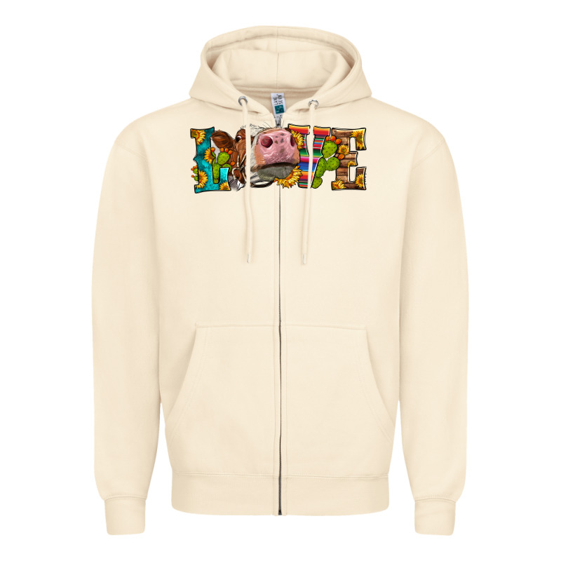 Western Love Simmental Cow Zipper Hoodie by LillyAllenDesigns | Teevron
