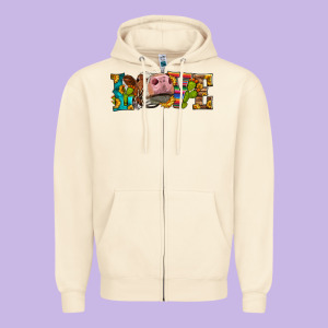 Western Love Simmental Cow Zipper Hoodie Designed By Lillyallendesigns