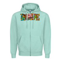 Seafoam Western Love Simmental Cow Zipper Hoodie - LillyAllenDesigns