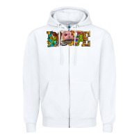 White Western Love Simmental Cow Zipper Hoodie - LillyAllenDesigns