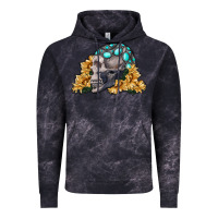 Cloud Black skull with sunflowers Vintage Hoodie - RanaPortraitStore