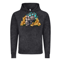Vintage Black skull with sunflowers Vintage Hoodie - RanaPortraitStore