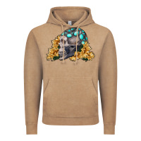 Vintage Coffee skull with sunflowers Vintage Hoodie - RanaPortraitStore
